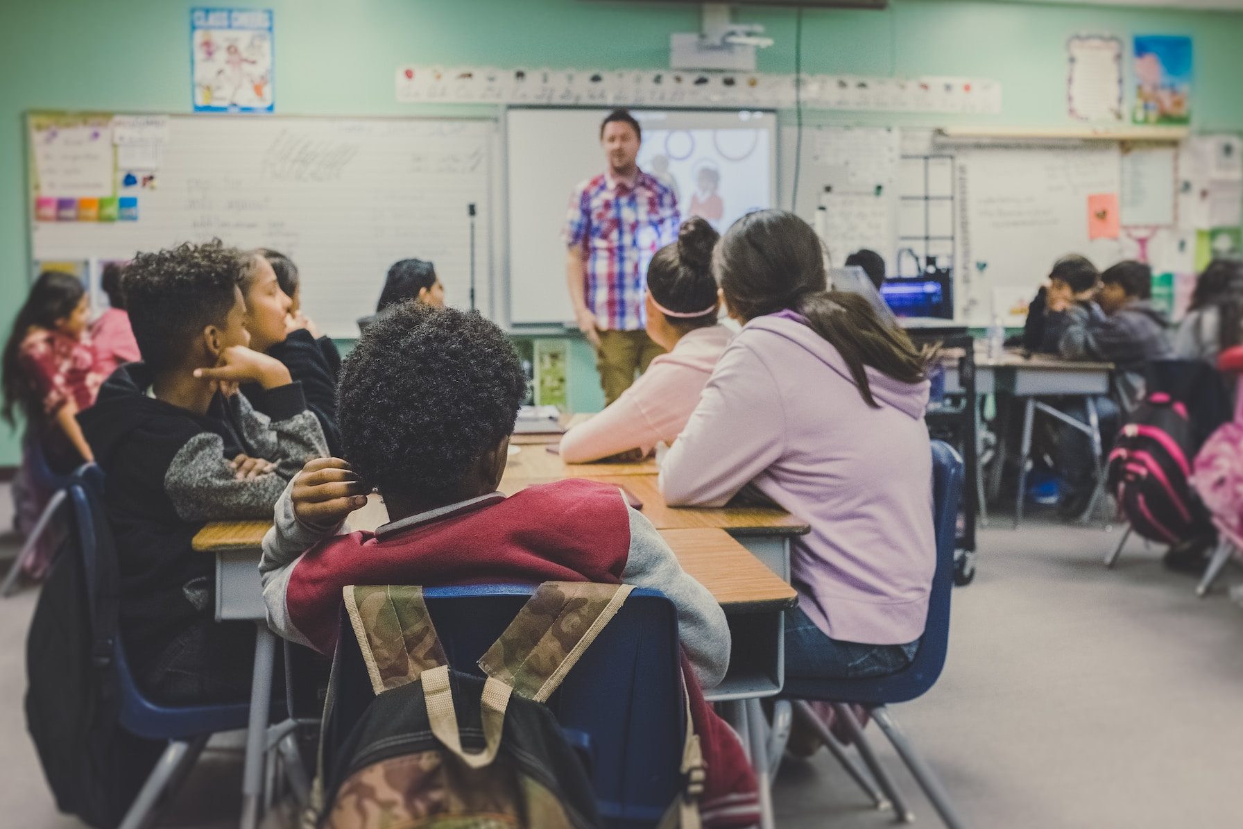 Box Tops for Education is a cause marketing campaign that helps teachers and schools through purchases of participating brands - Kids in a classroom during a lesson