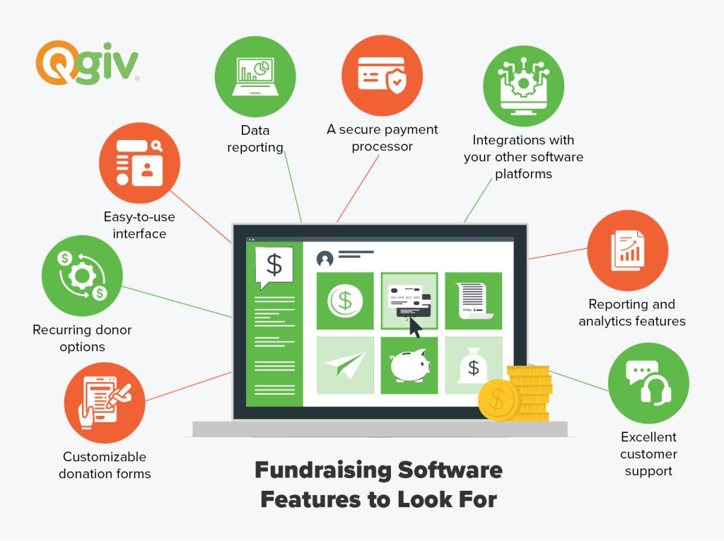 Fundraising software features to look for (all are listed below) 