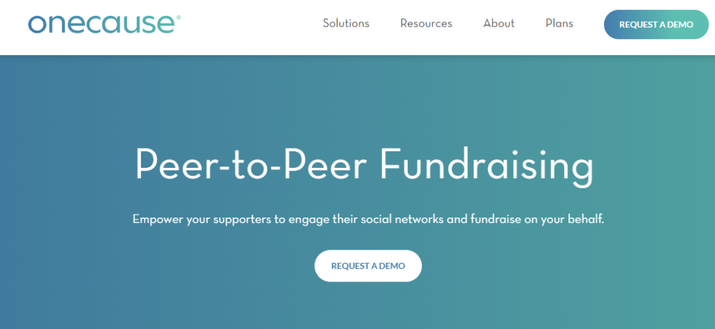 onecause website for peer-to-peer fundraising platforms