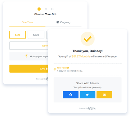 Customizable online donation forms and receipts with Qgiv.