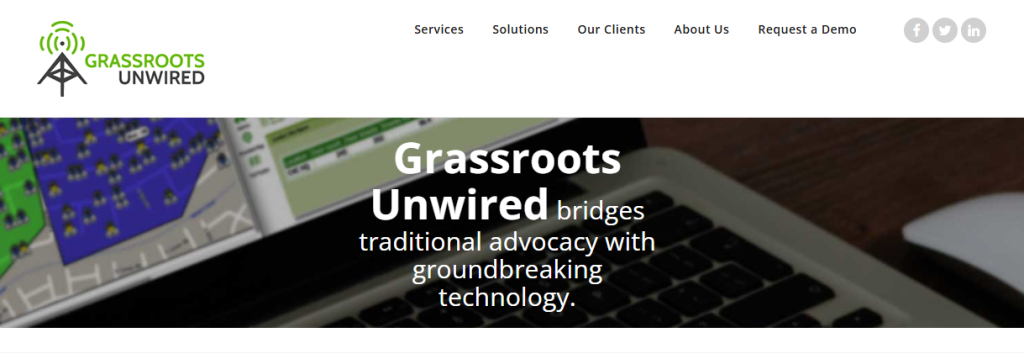 Grassroots Unwired website for peer-to-peer fundraising platforms