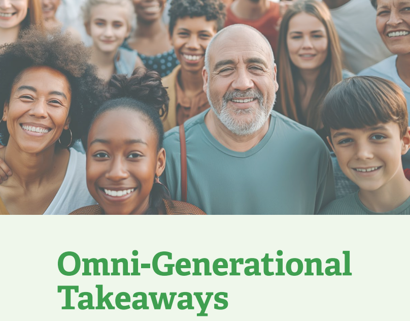 a group of people to represent omni-generation takeaways from the generational giving report