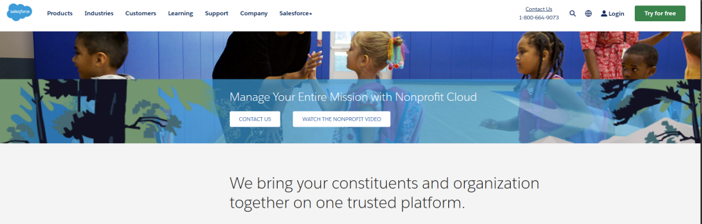 salesforce website for nonprofit software